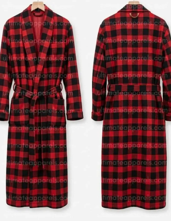 One Battle After Another 2025 Leonardo DiCaprio Plaid Coat