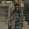 One Battle After Another 2025 Teyana Taylor Grey Coat