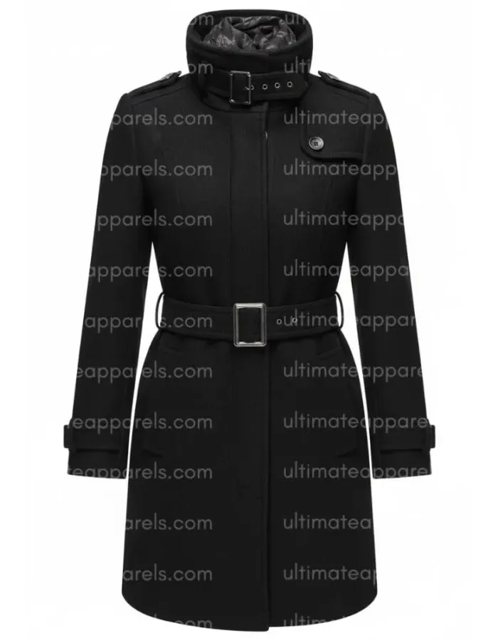 Power Lela Loren Angela Valdes Black Trench Coat