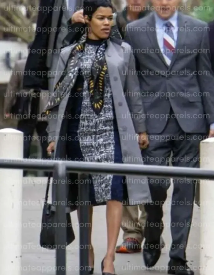 One Battle After Another 2025 Teyana Taylor Grey Coat