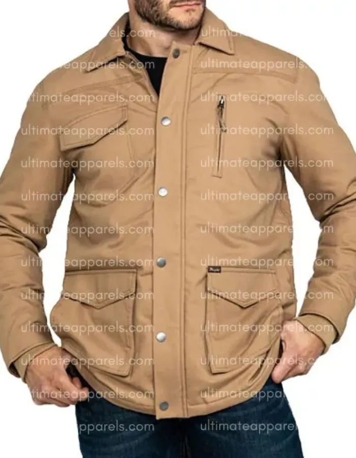 The Terminal Lists 2022 James Reece Chris Pratt Brown Jacket