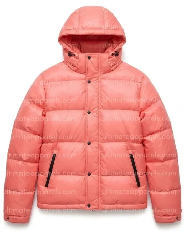 Singer Justin Bieber Pink Puffer Jacket Singer Justin Bieber Pink Puffer Jacket