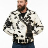 Black & White Real Hair-on Cowhide Leather Jacket for Men – Premium Winter Biker Outerwear Black & White Real Hair-on Cowhide Leather Jacket for Men – Premium Winter Biker Outerwear