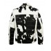 Black & White Real Hair-on Cowhide Leather Jacket for Men – Premium Winter Biker Outerwear