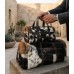 Premium Black and White Cowhide Fur Bag Set – Large Travel Duffel and Small Carry-on