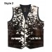 Handmade Western Cowhide Leather Natural Hairon Vest