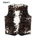 Handmade Western Cowhide Leather Natural Hairon Vest