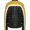 Los Angeles Hailey Bieber Black and Yellow Leather Jacket