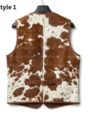Handmade Western Cowhide Leather Natural Hairon Vest Handmade Western Cowhide Leather Natural Hairon Vest