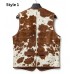 Handmade Western Cowhide Leather Natural Hairon Vest