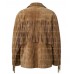The Maverick Disstressed Suede Camel Oversized Boyfriend Fringe Jacket