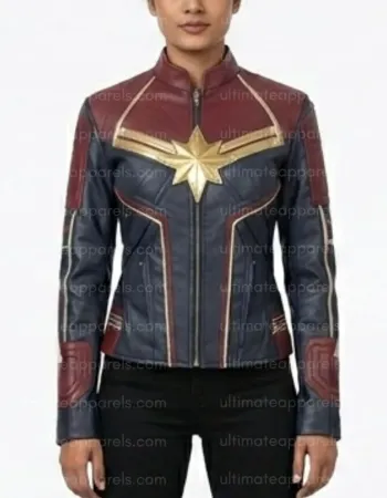 Captain Marvel Brie Larson Carol Danvers Leather Costume Jacket