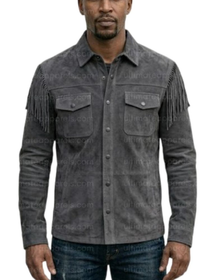 The Transit Charcoal Gray Suede Tassel Jacket The Transit Charcoal Gray Suede Tassel Jacket