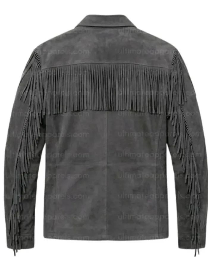 The Transit Charcoal Gray Suede Tassel Jacket The Transit Charcoal Gray Suede Tassel Jacket