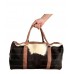 Vintage Style Genuine Cowhide Leather Travel Duffel Weekender Bag