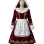 Elegant Mrs. Santa Claus Burgundy Velveteen Hooded Dress