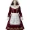 Elegant Mrs. Santa Claus Burgundy Velveteen Hooded Dress