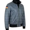 German Flag Luftwaffe Pilots Flight Grey Leather Jacket