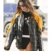 Los Angeles Hailey Bieber Black and Yellow Leather Jacket
