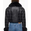 Los Angeles 2026 Hailey Bieber Black Cropped Leather Jacket