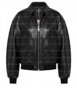Los Angeles Hailey Bieber Bomber Leather Jacket
