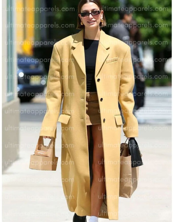 Hailey Bieber Mustard Trench Coat Hailey Bieber Mustard Trench Coat