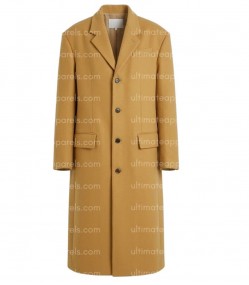 Hailey Bieber Mustard Trench Coat
