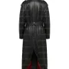 Hailey Bieber Los Angeles Street Black Leather Trench Coat
