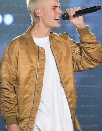 Justin Bieber Brown Spring Bomber Jacket