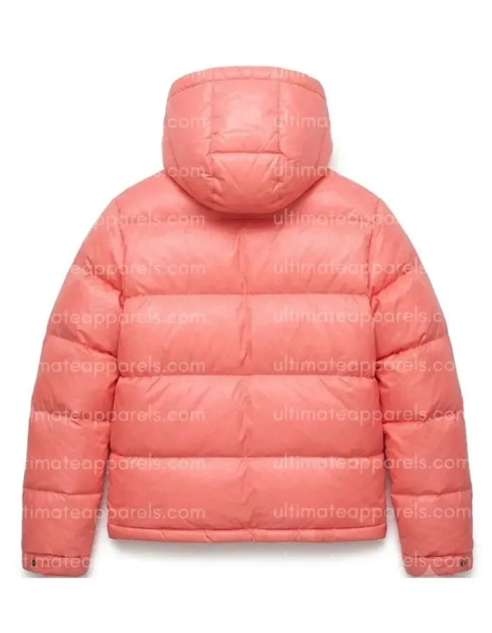 Singer Justin Bieber Pink Puffer Jacket Singer Justin Bieber Pink Puffer Jacket