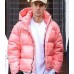 Singer Justin Bieber Pink Puffer Jacket