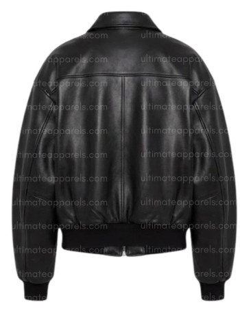 Los Angeles Hailey Bieber Bomber Leather Jacket