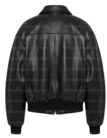 Los Angeles Hailey Bieber Bomber Leather Jacket Los Angeles Hailey Bieber Bomber Leather Jacket