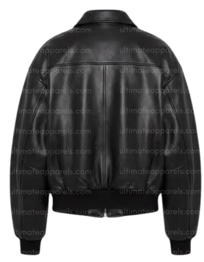 Los Angeles Hailey Bieber Bomber Leather Jacket