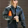 Los Angeles Hailey Bieber Bomber Leather Jacket