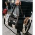Premium Black and White Cowhide Fur Bag Set – Large Travel Duffel and Small Carry-on