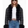 Los Angeles 2026 Hailey Bieber Black Cropped Leather Jacket