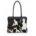 Handmade Cow Fur Genuine Cowhide Leather Tote Bag for Women with Studded Detail 
