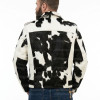 Black & White Real Hair-on Cowhide Leather Jacket for Men – Premium Winter Biker Outerwear Black & White Real Hair-on Cowhide Leather Jacket for Men – Premium Winter Biker Outerwear