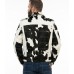 Black & White Real Hair-on Cowhide Leather Jacket for Men – Premium Winter Biker Outerwear