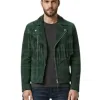 The Forest Wanderer Braided Green Fringe Suede Men’s Jacket