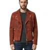 The Rusty Horizon Men’s V-Fringe Tan Suede Biker Jacket The Rusty Horizon Men’s V-Fringe Tan Suede Biker Jacket