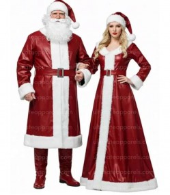Mr and Mrs Santa Claus Leather Costume
