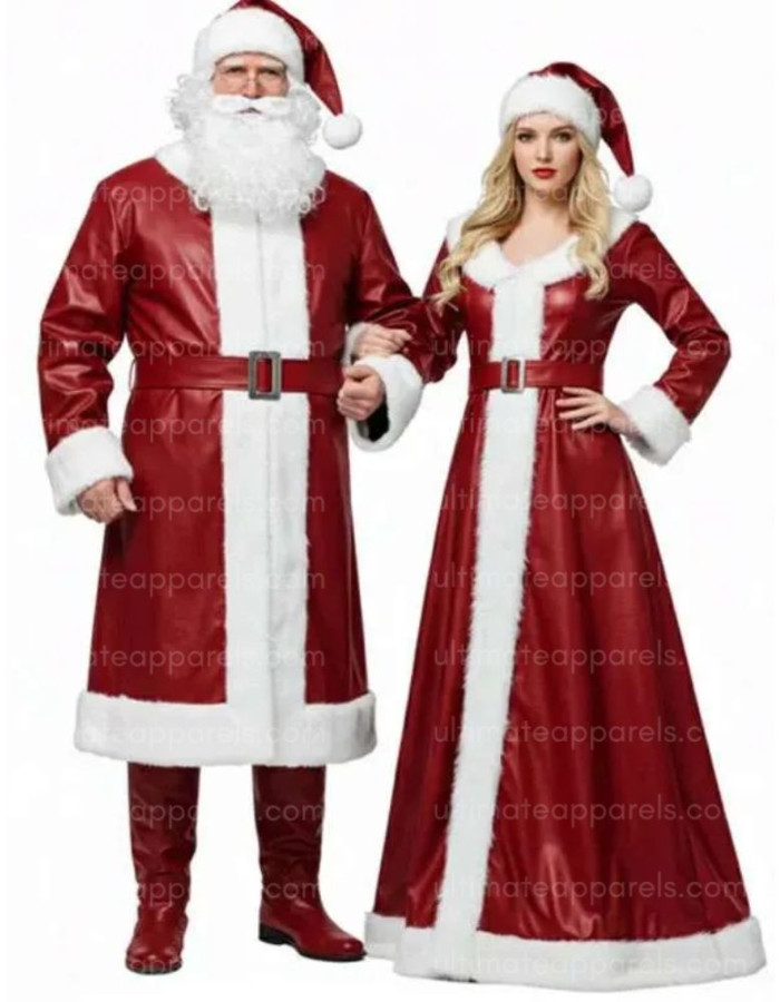 Mr and Mrs Santa Claus Leather Costume Mr and Mrs Santa Claus Leather Costume