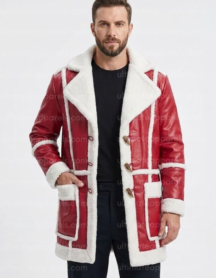 Red One J.k. Simmons Santa Claus Leather Coat Red One J.k. Simmons Santa Claus Leather Coat