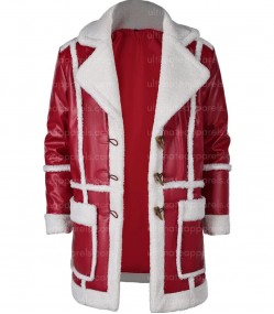 Red One J.k. Simmons Santa Claus Leather Coat