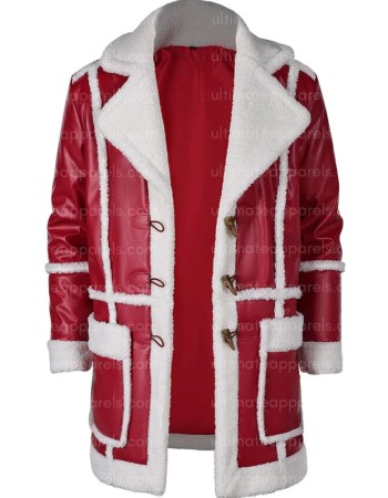 Red One J.k. Simmons Santa Claus Leather Coat