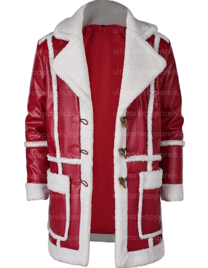Red One J.k. Simmons Santa Claus Leather Coat Red One J.k. Simmons Santa Claus Leather Coat