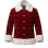 Classic Crimson Santa Claus Red Velvet White Fur Jacket