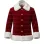 Classic Crimson Santa Claus Red Velvet White Fur Jacket